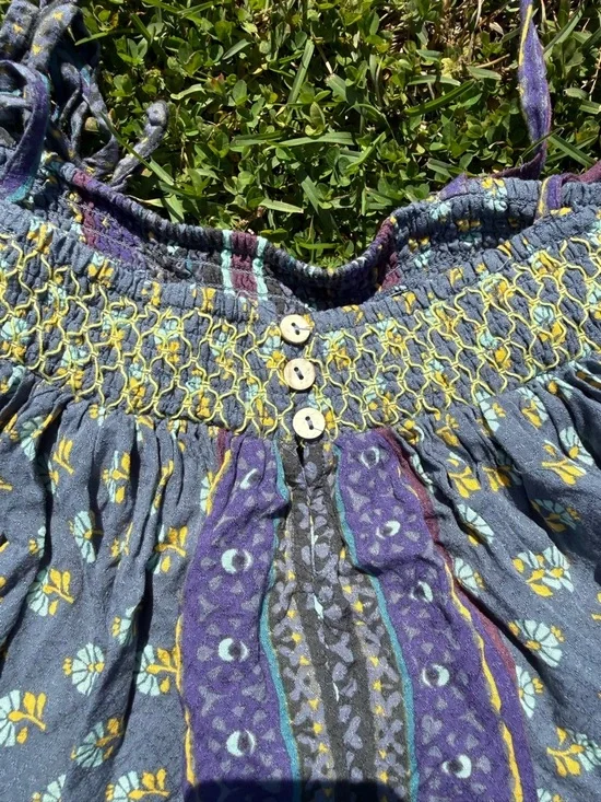 Free People Intimately Rule the World Romper Blue Purple Boho Festival Size S - Picture 5 of 11